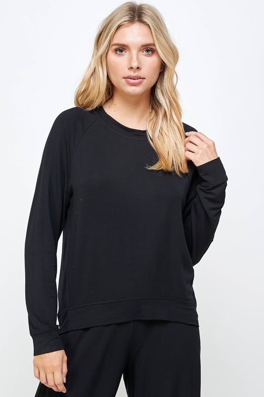 Effortless Chic Black French Terry Top