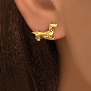 Dachshund Stud Earrings – 18K Gold Plated Doxie Jewelry