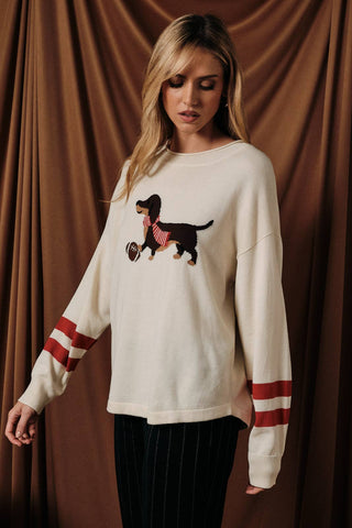 Tennessee Game Day Dachshund Graphic Knit Sweater