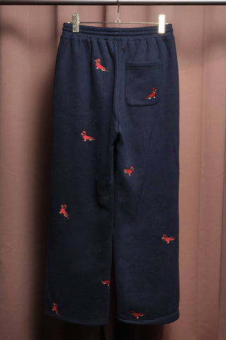Festive Weenie: High-Waist Embroidered Dachshund Christmas Sweatpants