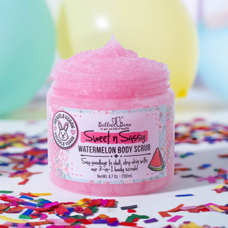 Bella & Bear Sweet ’n’ Sassy Watermelon Body Scrub | 3-in-1 Cleanser, Exfoliator & Moisturizer