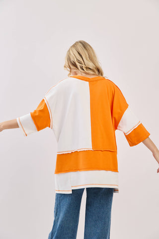 Oversized Color Block Top