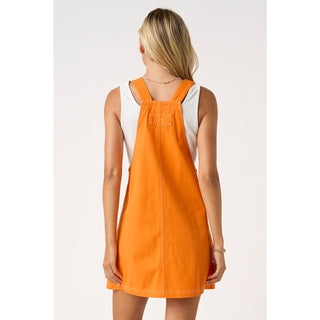 GAME DAY CONTRAST STITCH BIB OVERALL MINI DRESS