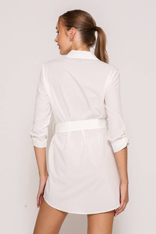 Stylish Belted Shirt Dress