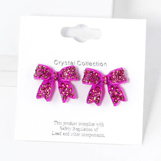 Pave Bow Stud Earrings