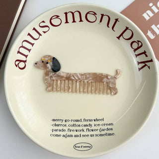 Whimsical Dachshund Acetate Comb