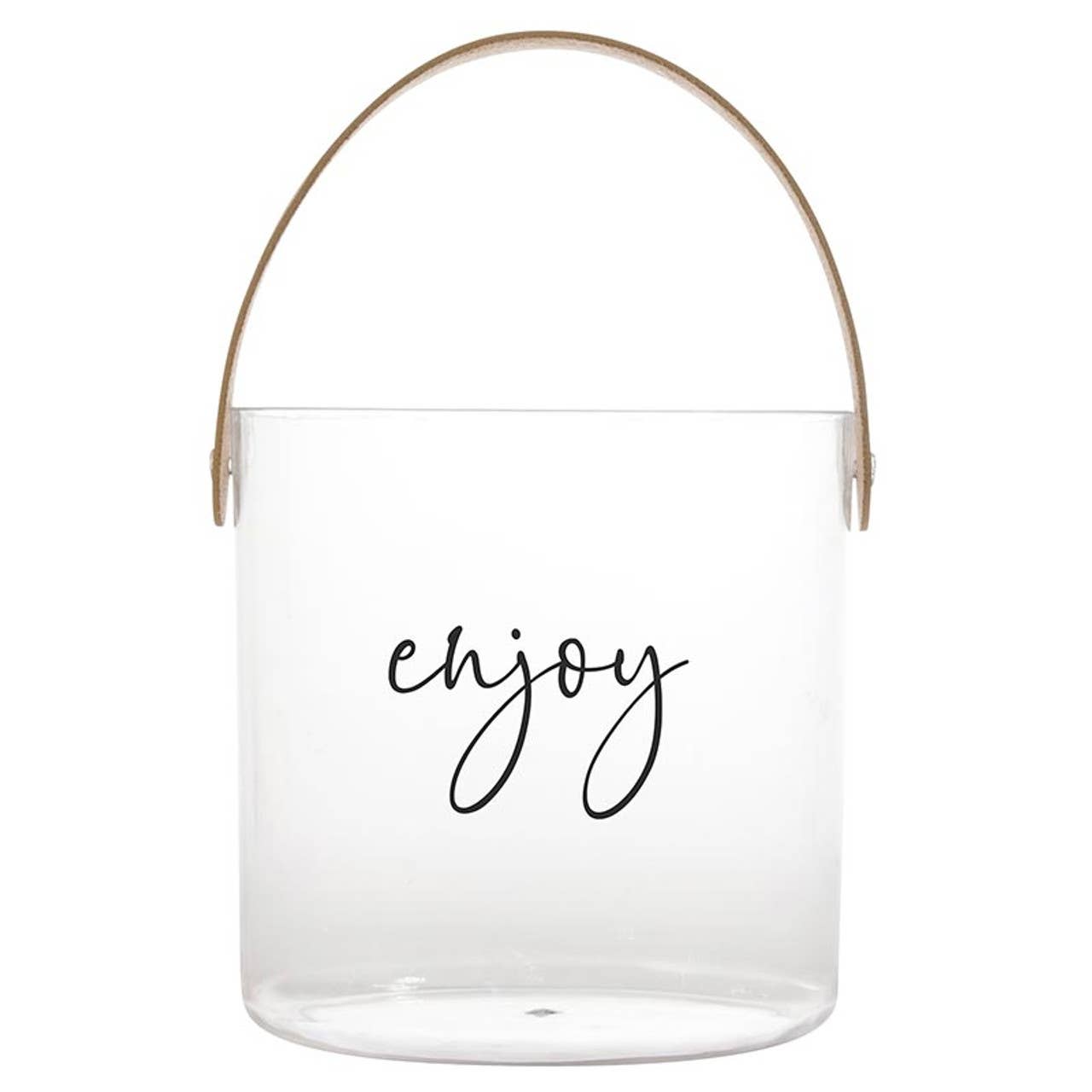 Acrylic Ice Bucket - Enjoy - Hand Wash Only / Acrylic, PU Leather