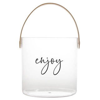 Acrylic Ice Bucket - Enjoy - Hand Wash Only / Acrylic, PU Leather