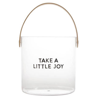 Acrylic Ice Bucket - Take a Little Joy - Acrylic, PU Leather / Hand Wash Only