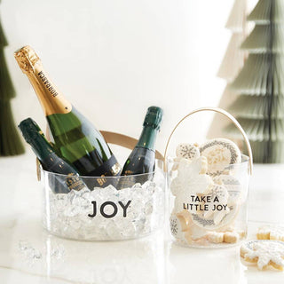 Acrylic Ice Bucket - Take a Little Joy - Acrylic, PU Leather / Hand Wash Only