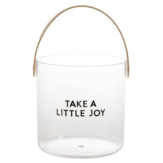 Acrylic Ice Bucket - Take a Little Joy - Acrylic, PU Leather / Hand Wash Only