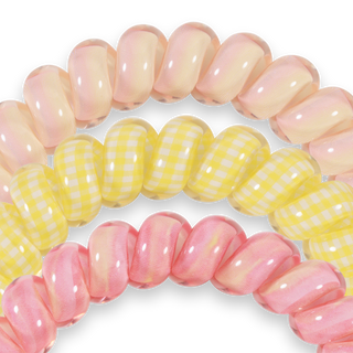Lexie Hull Edition: Strong-Grip Large Hair Ties – Pink & Yellow 3-Pack