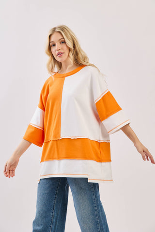 Oversized Color Block Top