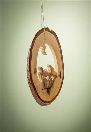 Bark Slice with Flight to Egypt Ornament – 4-6"