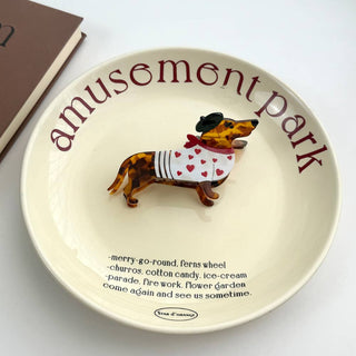 Whimsical Dachshund in Outfits Hair Claws