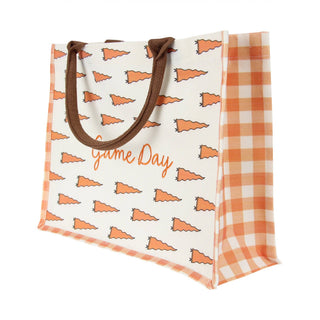 Tennessee Game Day Pennant Tote - Orange Gingham Canvas Bag
