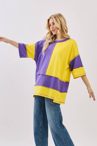 Oversized Color Block Top