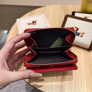 Embroidered Dachshund Zip Bifold Wallet