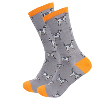 Bluetick Coonhound Ribbed Crew Socks – Premium Grey Dog Lover Gift