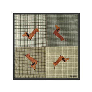 Plaid Dachshund Print Versatile Bandana
