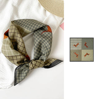 Plaid Dachshund Print Versatile Bandana
