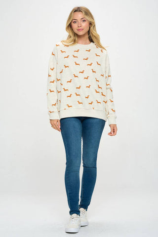 Dachshund Print Sweatshirt