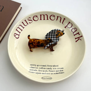 Whimsical Dachshund in Outfits Hair Claws