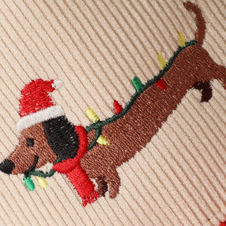 Christmas Dachshund Corduroy Trucker Hat