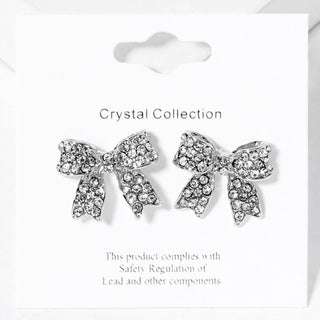 Pave Bow Stud Earrings