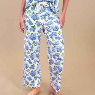 Blu Hydrangea Pajama Pants | Blue Flower PJ Bottoms
