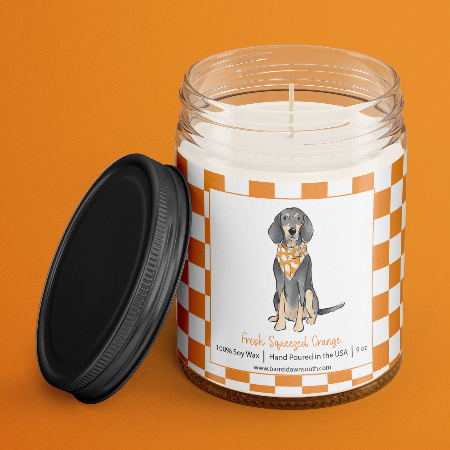 Bluetick Coonhound Checkerboard Tennessee Candle - Home