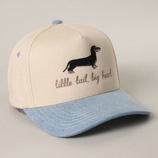 Little Tail, Big Heart | Dachshund Embroidered Two-Tone Trucker Hat