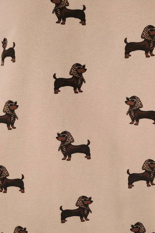 “Chic Weenie” Dachshund All-Over Print Graphic Sweatshirt