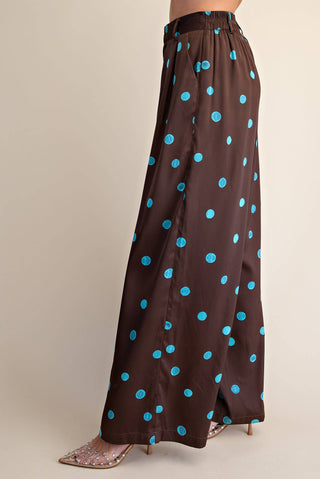 High-Waist Polka Dot Wide-Leg Tailored Trousers
