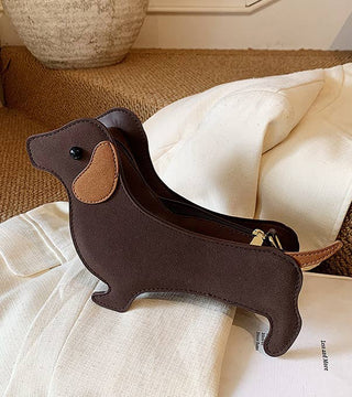 Funny Spotted Dachshund Shaped Crossbody Bag