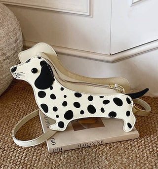 Funny Spotted Dachshund Shaped Crossbody Bag