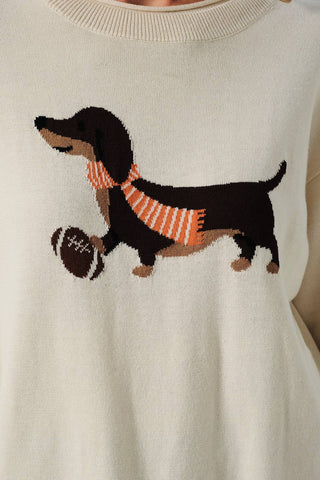 Tennessee Game Day Dachshund Graphic Knit Sweater