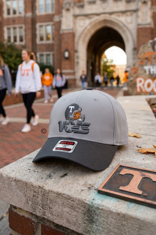 Tennessee Volunteers Retro Kickoff Hat – Grey & Black Embroidered Vols Cap