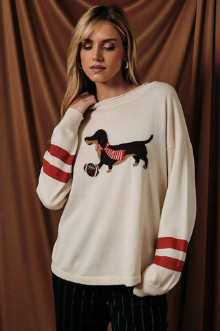 Tennessee Game Day Dachshund Graphic Knit Sweater