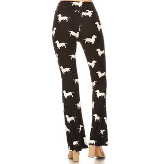 Buttery Soft Dachshund Print High-Waist Palazzo Pants
