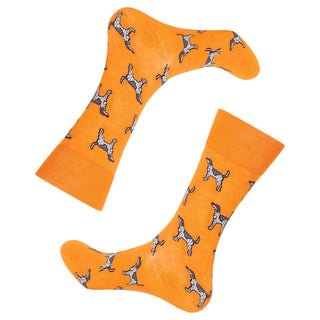 Vibrant Orange Coonhound Socks