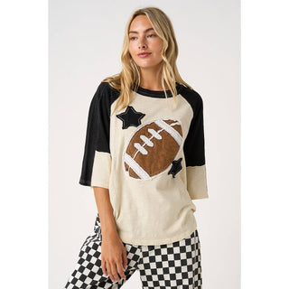 FOOTBALL PATCH MINERAL WASHED COLOR BLOCK TOP