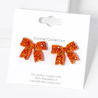 Pave Bow Stud Earrings