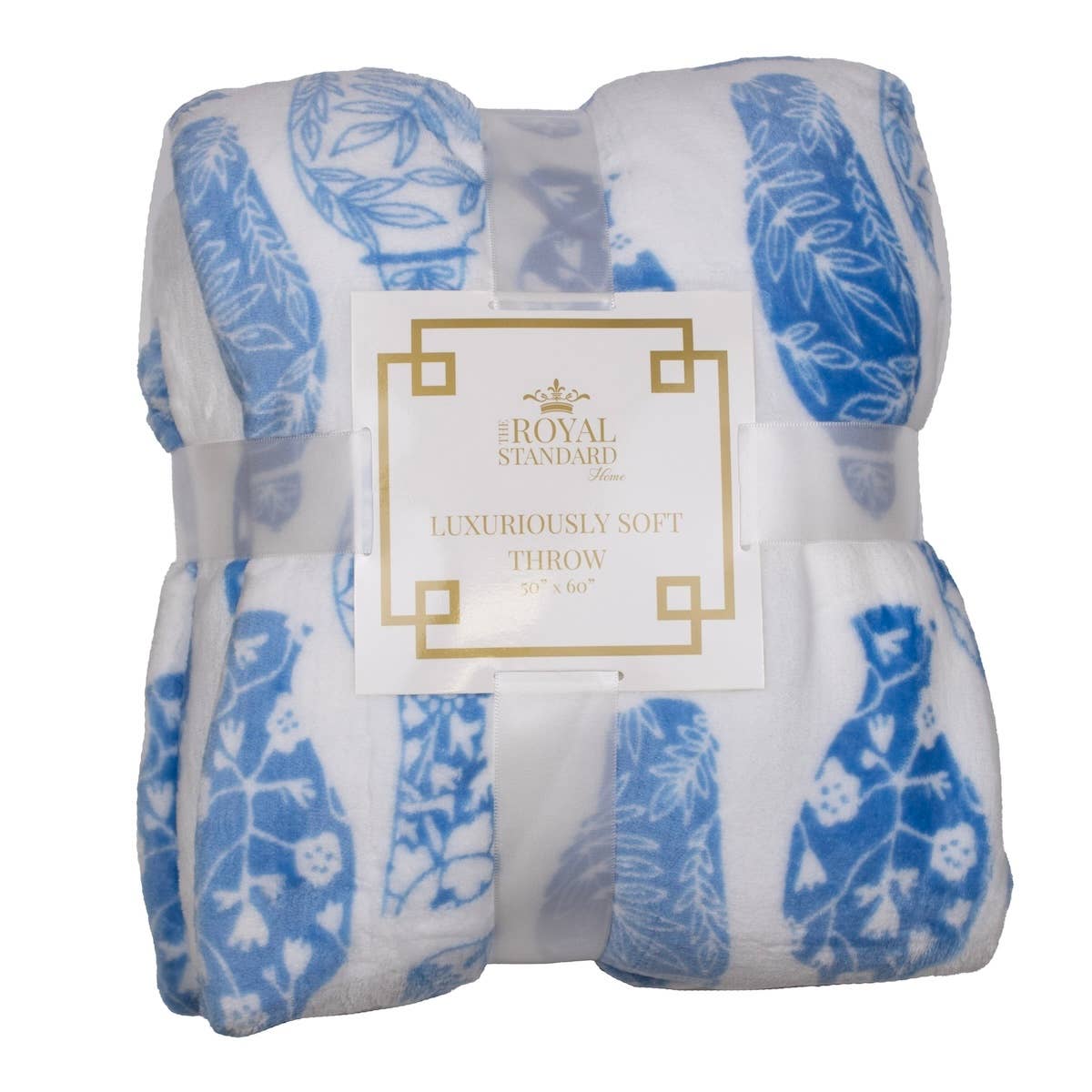 Claire Chinoiserie Throw – Elegant Blue & White (50x60’’) - Home