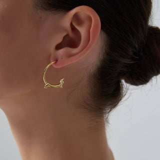 Dachshund Hoop Earrings, Sterling Silver