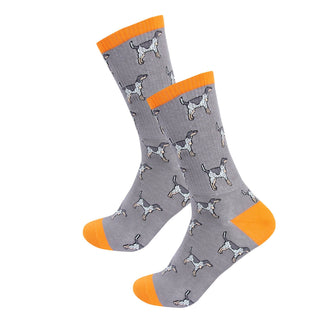 Bluetick Coonhound Ribbed Crew Socks – Premium Grey Dog Lover Gift