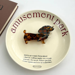 Whimsical Dachshund in Outfits Hair Claws