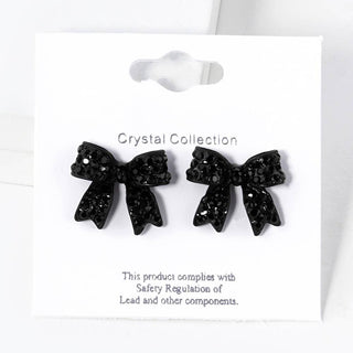 Pave Bow Stud Earrings