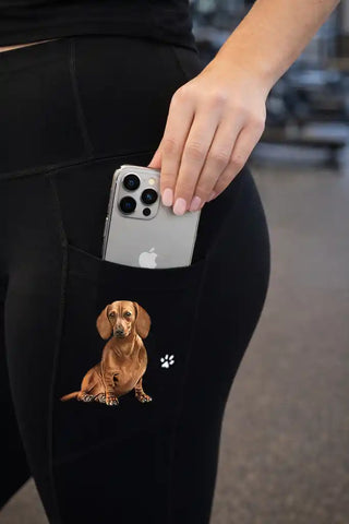 RED Dachshund 25" High Rise Leggings for Pet Lovers