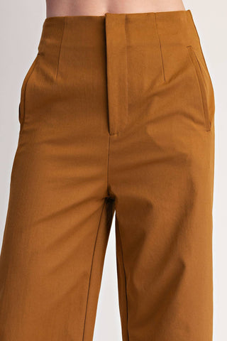 Elegance High-Waist Wide-Leg Ankle Trousers